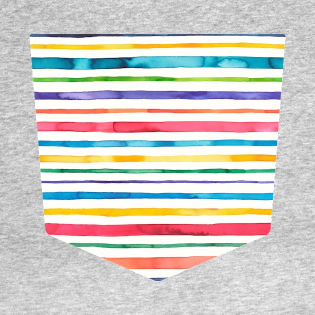 Pocket - Watercolor Stripes Multi by ninoladesign